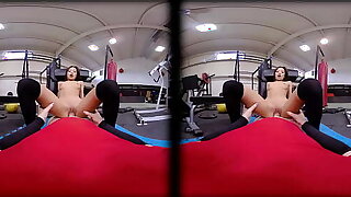 VRConk Petite girl fucked by fat cock at one's fingertips the gym VR Porn